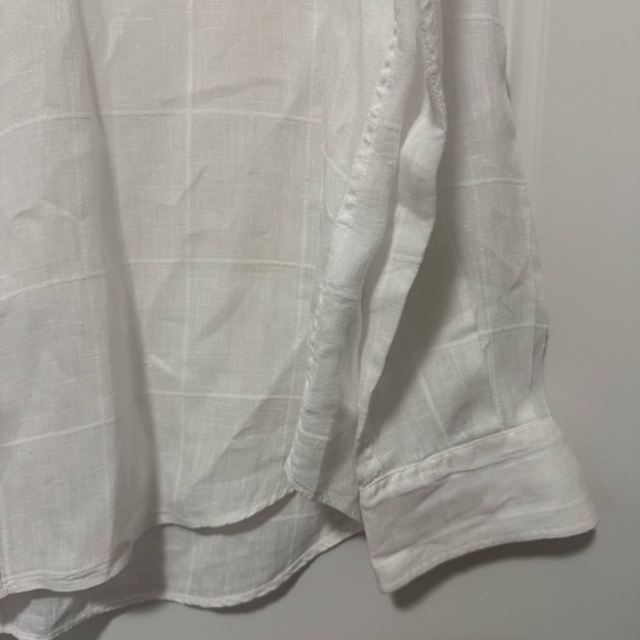 NWOT Frank & Eileen Eileen Check White Linen Shirt Size Medium Size - Picture 2 of 9